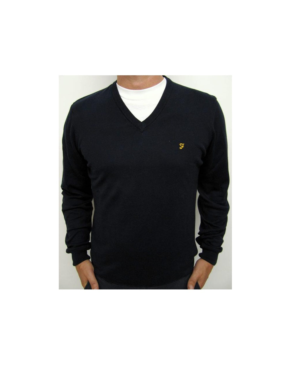 Farah – Devlin – Pullover mit V-Ausschnitt, Marineblau