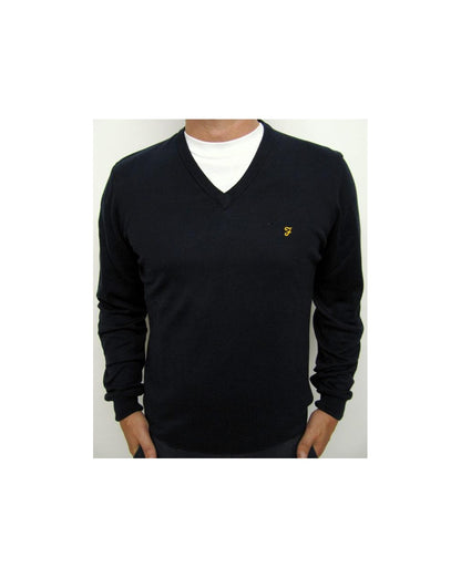 Farah – Devlin – Pullover mit V-Ausschnitt, Marineblau