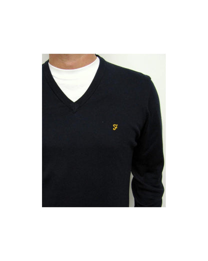Farah – Devlin – Pullover mit V-Ausschnitt, Marineblau