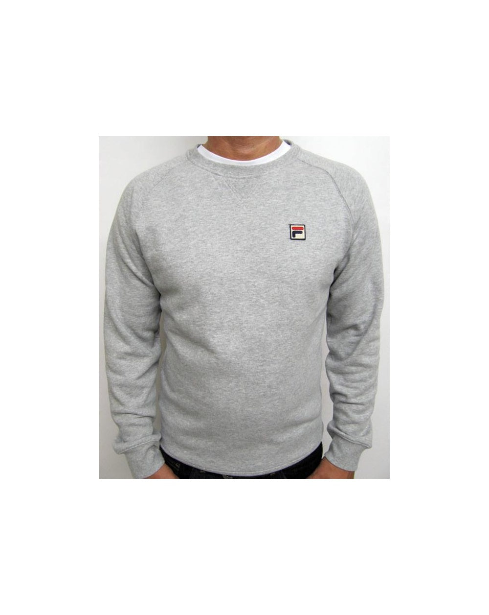 Fila Vintage Massimo Sweatshirt mit Rundhalsausschnitt, Grau meliert