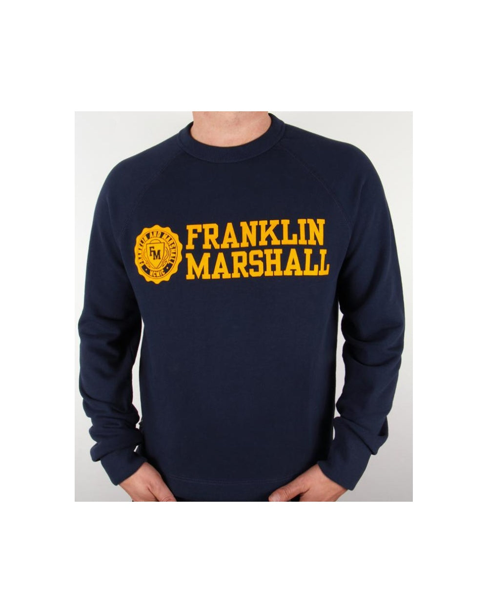 Franklin And Marshall Logo Sweatshirt Navy/Gold
