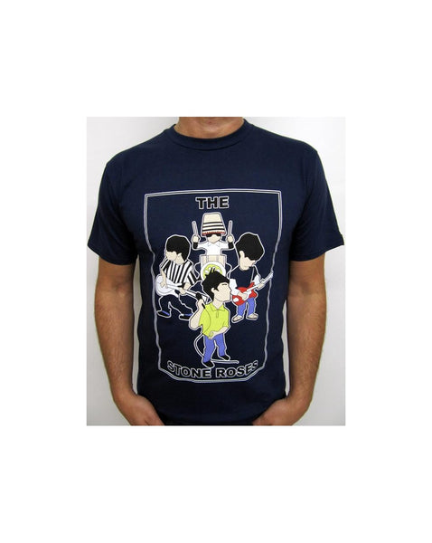 Minty Stone Roses T-shirt Navy