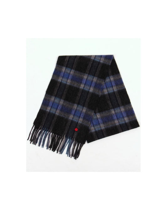 80s Casuals Check Schal Grau/Blau