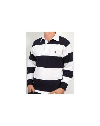 80s Casuals Treviso Rugby Shirt Weiß/Marineblau