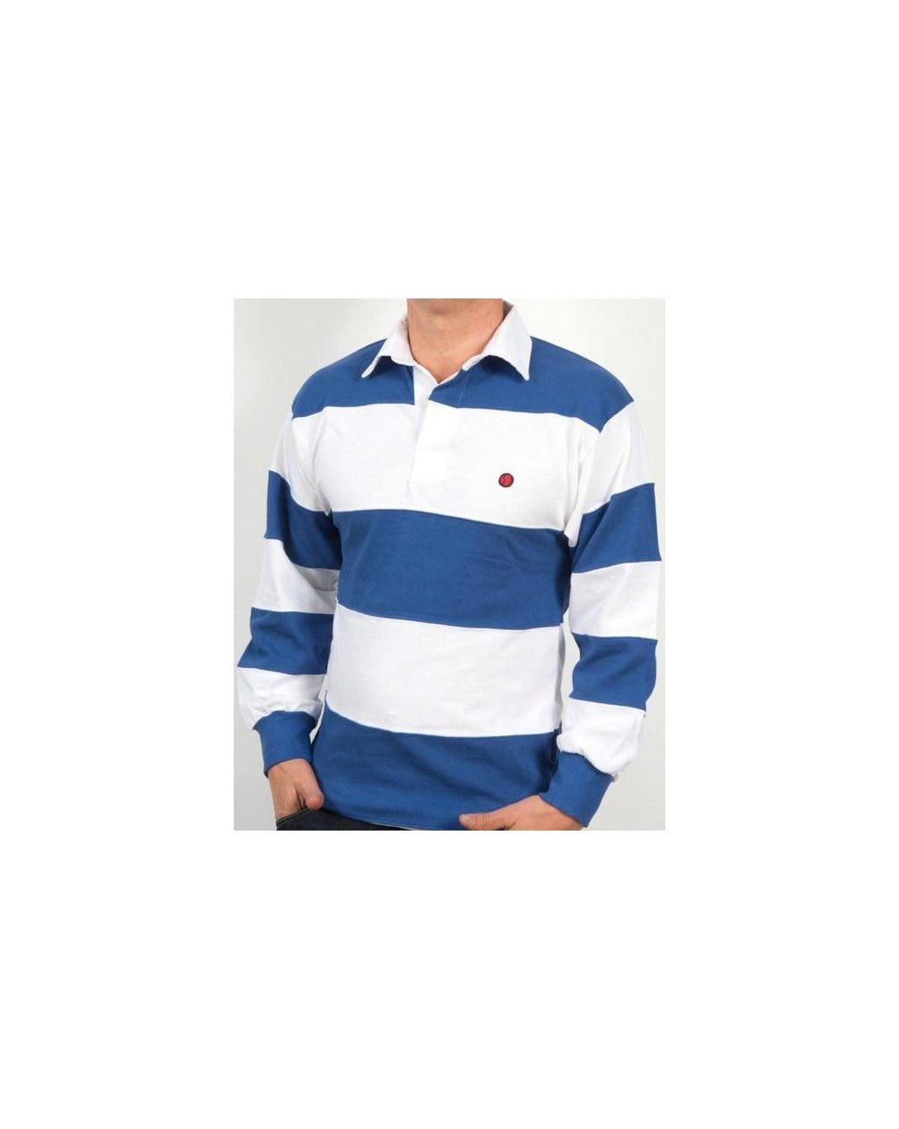 80s Casuals Treviso Rugby Shirt White/royal Blue