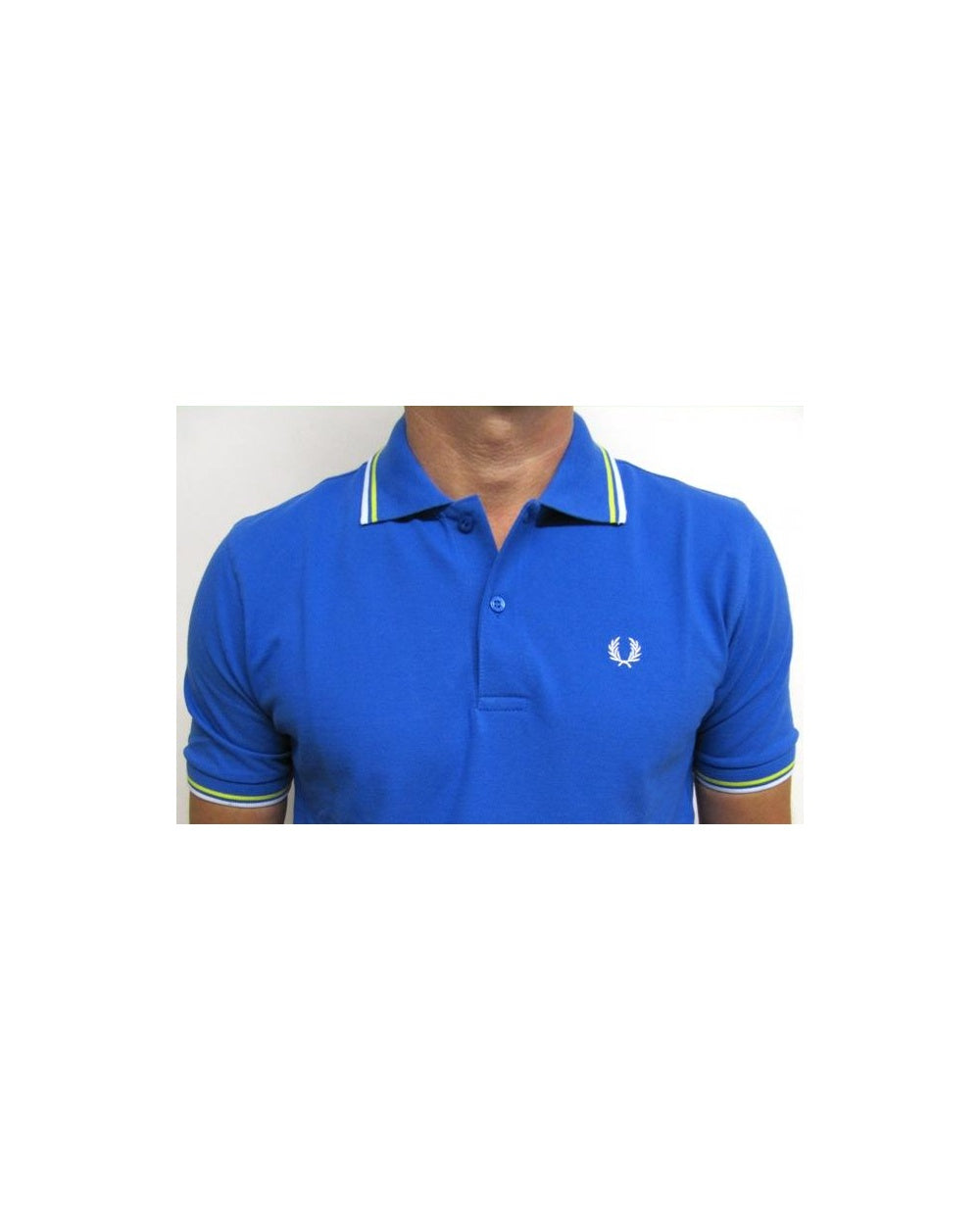Fred Perry Twin Tipped Polo Shirt Cobalt/White/Yellow