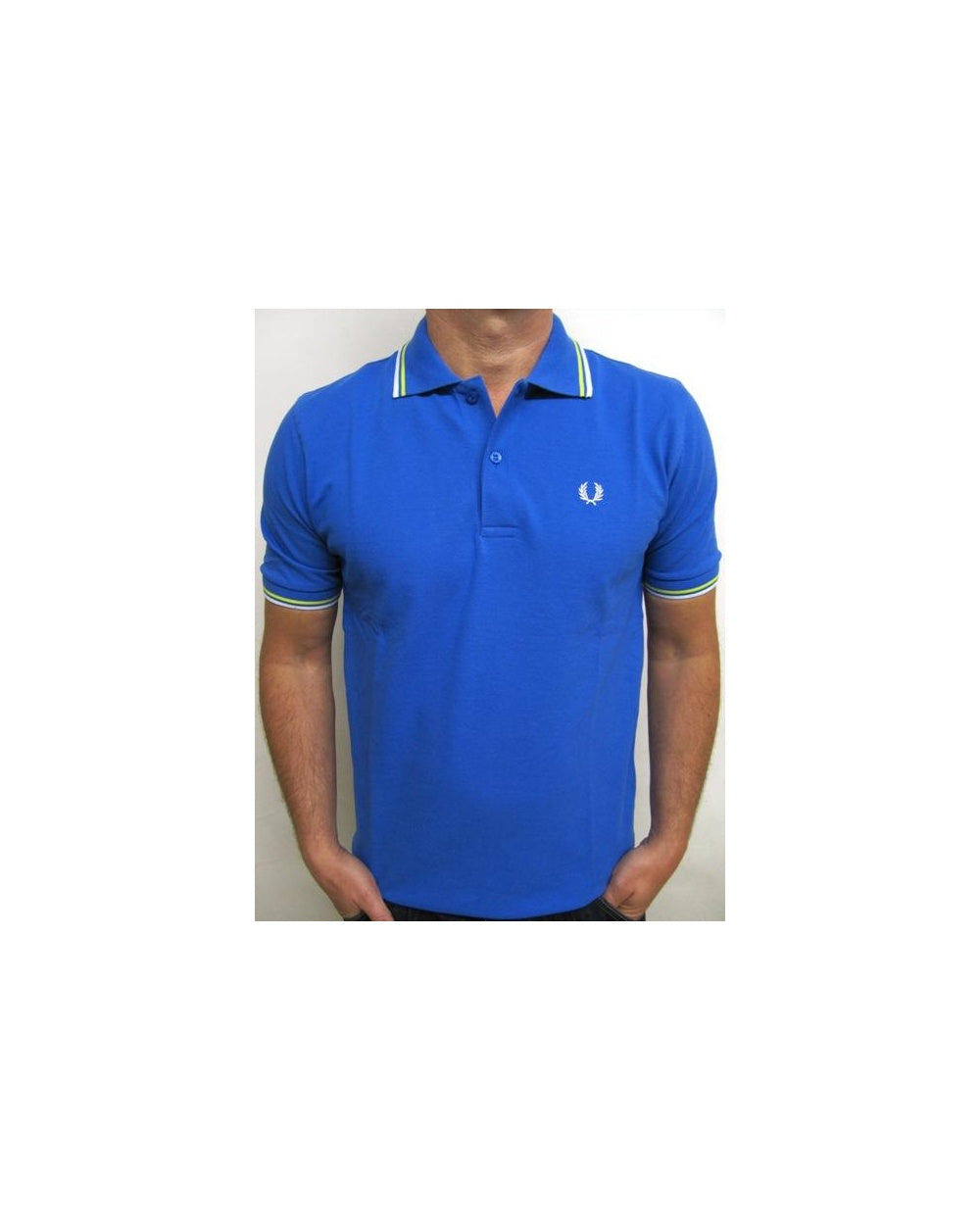 Fred Perry Twin Tipped Polo Shirt Cobalt/White/Yellow