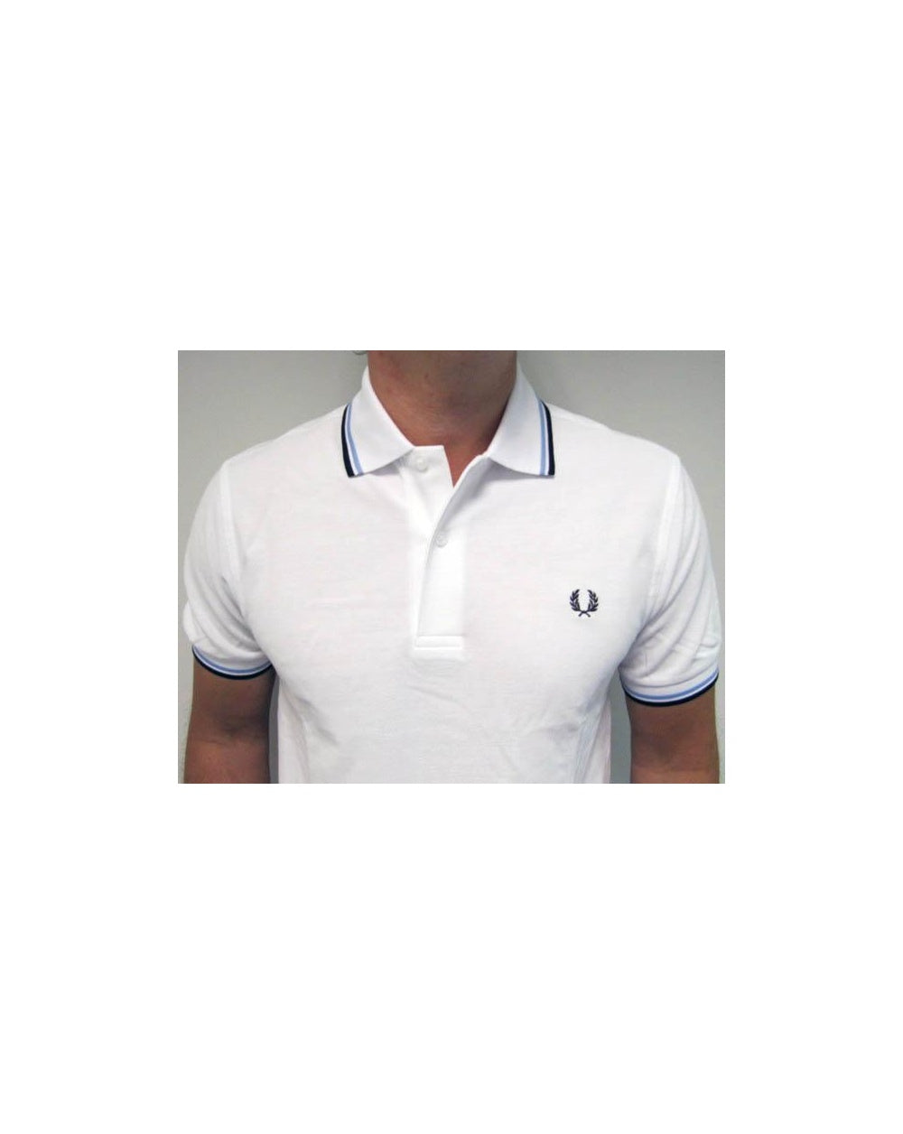 Fred Perry Twin Tipped Poloshirt Weiß/Himmelblau/Marineblau