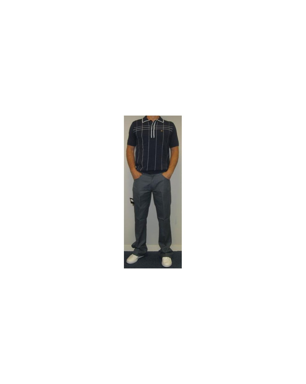 Farah Casual Mills Hose Schiefergrau