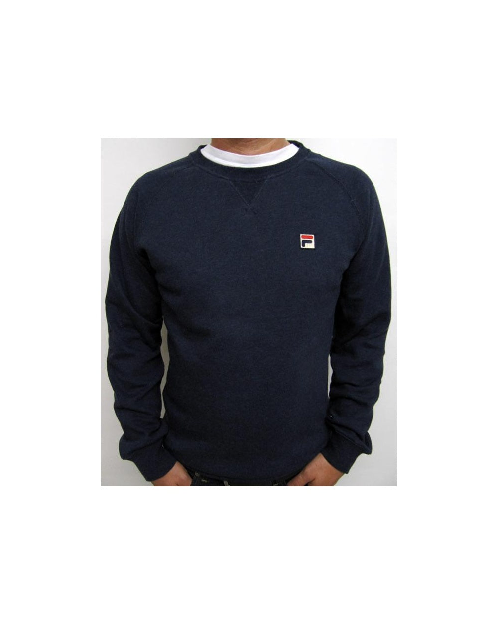 Fila Vintage Massimo Sweatshirt mit Rundhalsausschnitt, Marineblau