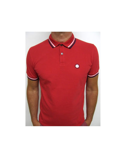 Pretty Green Poloshirt mit Streifen in Rot