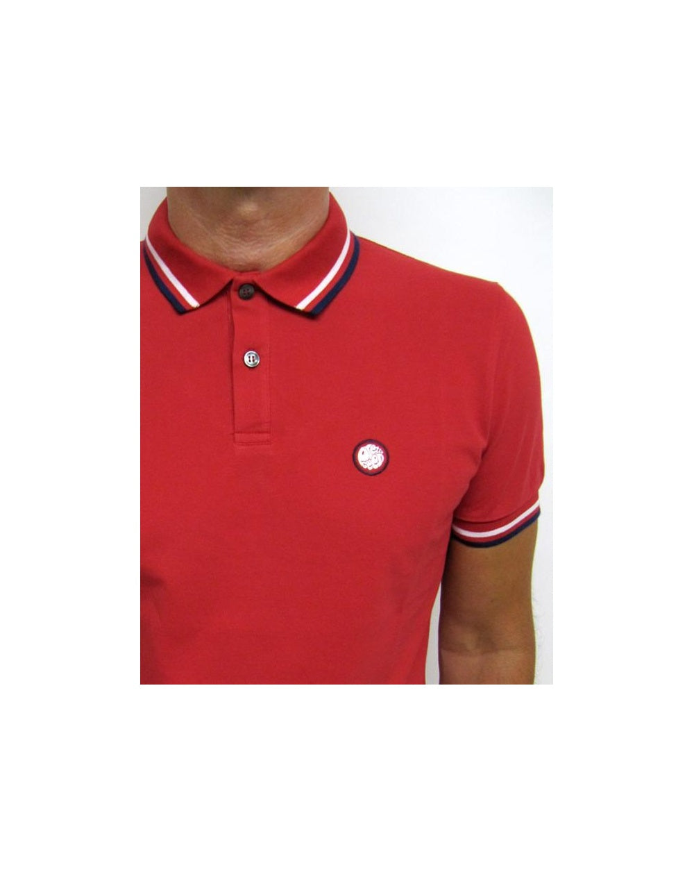 Pretty Green Poloshirt mit Streifen in Rot