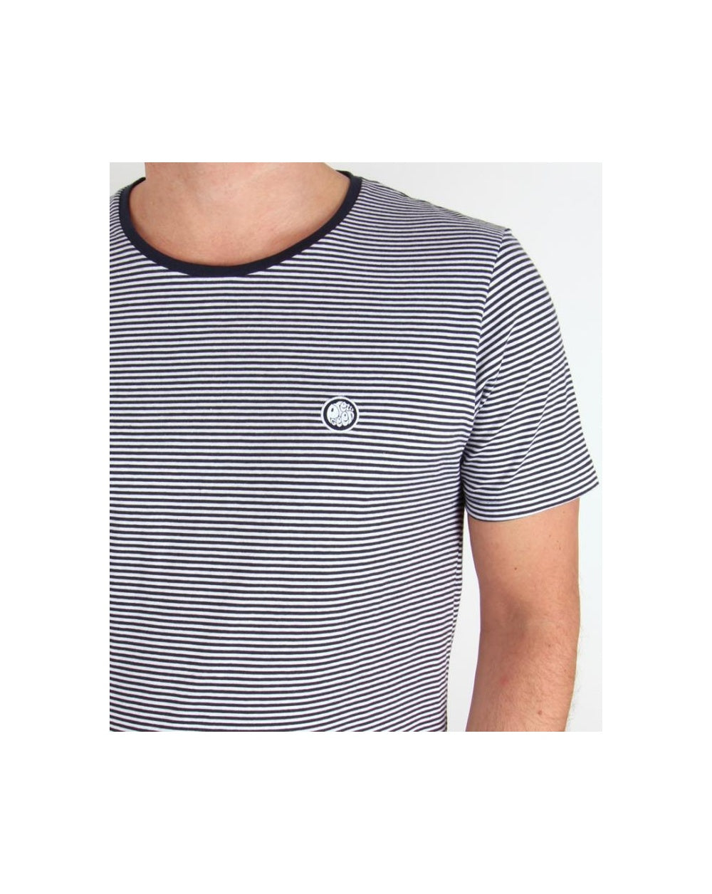 Pretty Green Gestreiftes Feeder T-Shirt Marineblau/Weiß