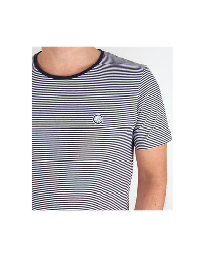 Pretty Green Gestreiftes Feeder T-Shirt Marineblau/Weiß