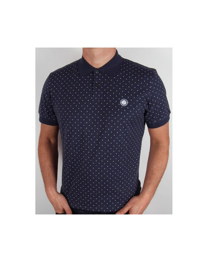 Pretty Green – Poloshirt mit Punkten, kurzärmlig, Marineblau