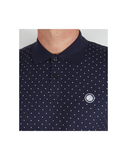 Pretty Green – Poloshirt mit Punkten, kurzärmlig, Marineblau
