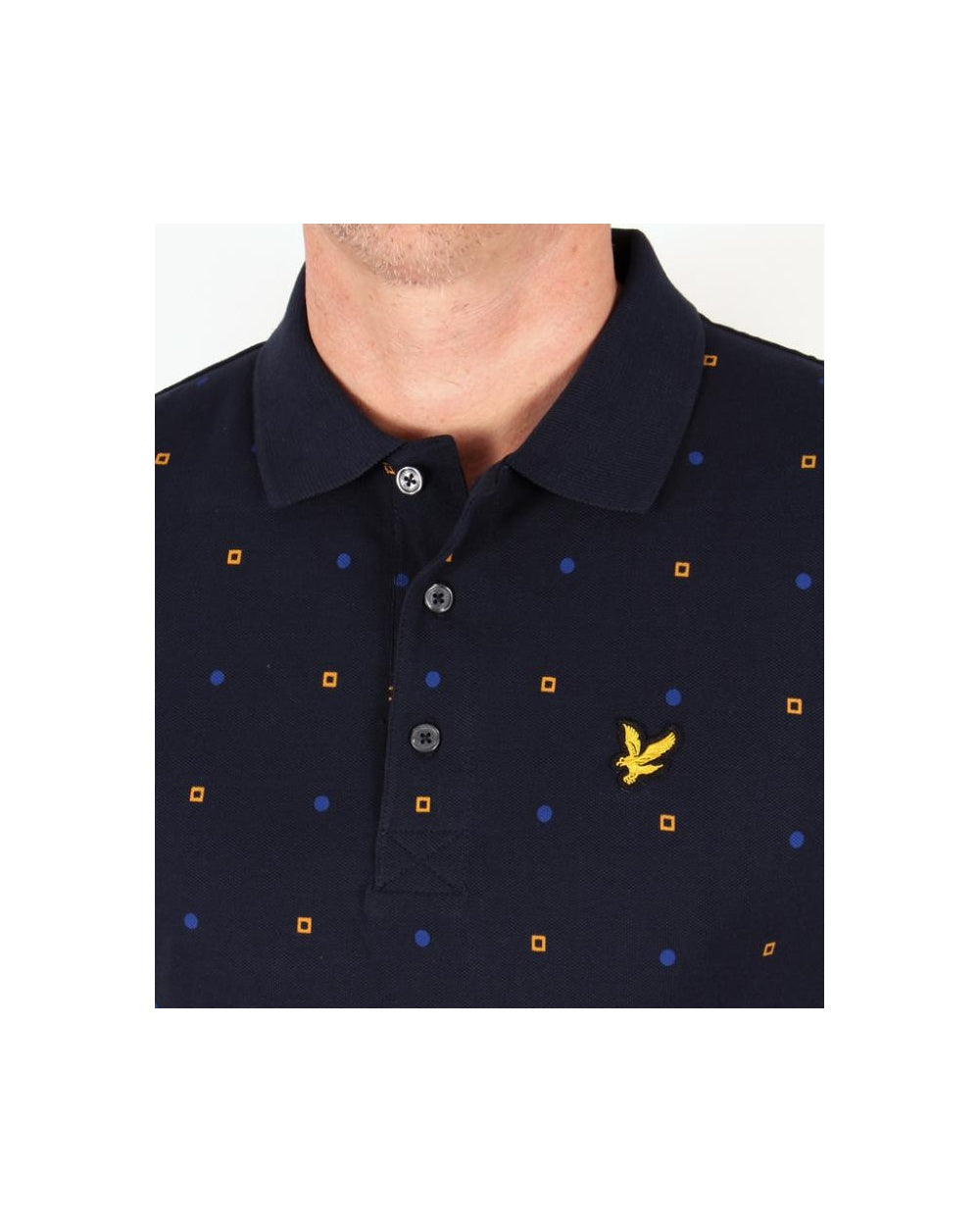 Lyle And Scott Archive Poloshirt mit Mikrodruck, Marineblau