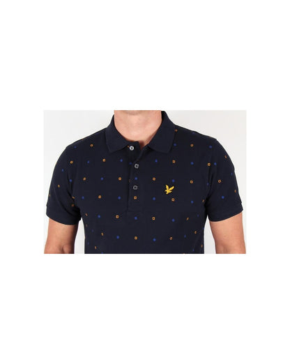 Lyle And Scott Archive Poloshirt mit Mikrodruck, Marineblau