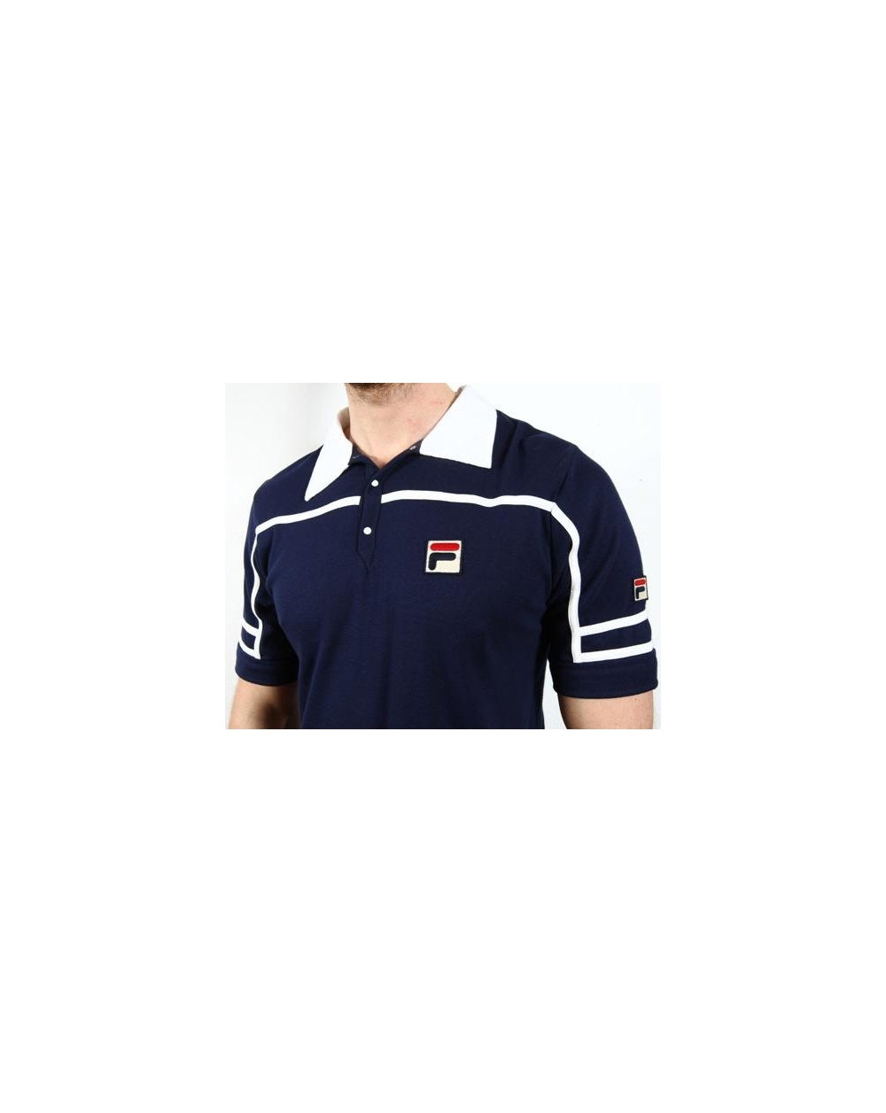 Fila Vintage Sertorio Poloshirt Marineblau/Weiß