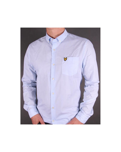 Lyle And Scott Nadelstreifenhemd Riviera Blau