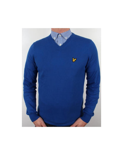 Lyle And Scott – Pullover mit V-Ausschnitt, Duke Blue