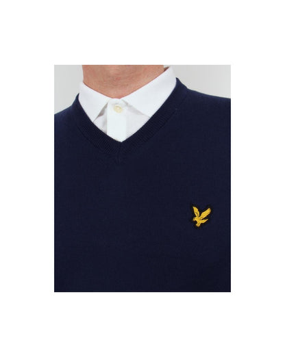 Lyle And Scott – Pullover mit V-Ausschnitt in New Navy
