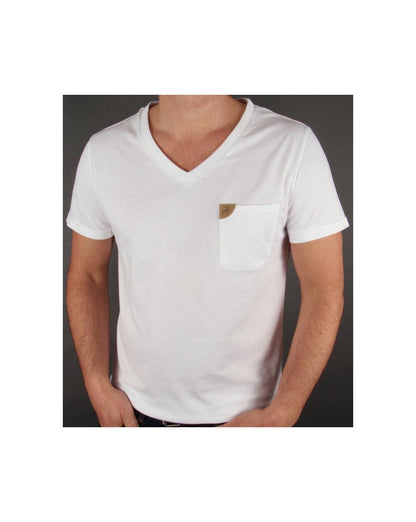 Lois T-Shirt mit V-Ausschnitt und Tasche Weiß