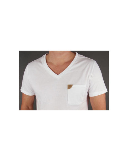 Lois T-Shirt mit V-Ausschnitt und Tasche Weiß