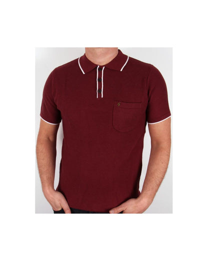 Gabicci Vintage Waffelstrick-Poloshirt Port