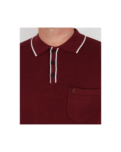 Gabicci Vintage Waffelstrick-Poloshirt Port