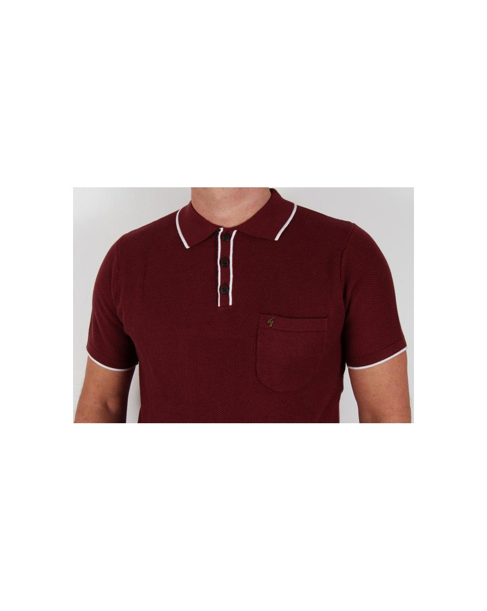 Gabicci Vintage Waffelstrick-Poloshirt Port