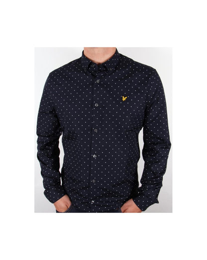 Lyle And Scott Hemd mit quadratischen Punkten, New Navy