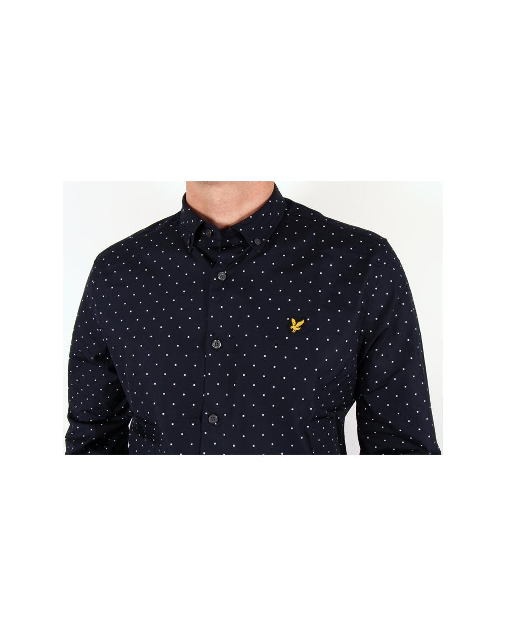 Lyle And Scott Hemd mit quadratischen Punkten, New Navy