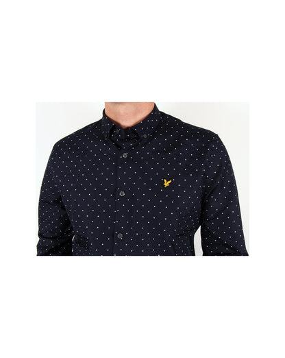 Lyle And Scott Hemd mit quadratischen Punkten, New Navy
