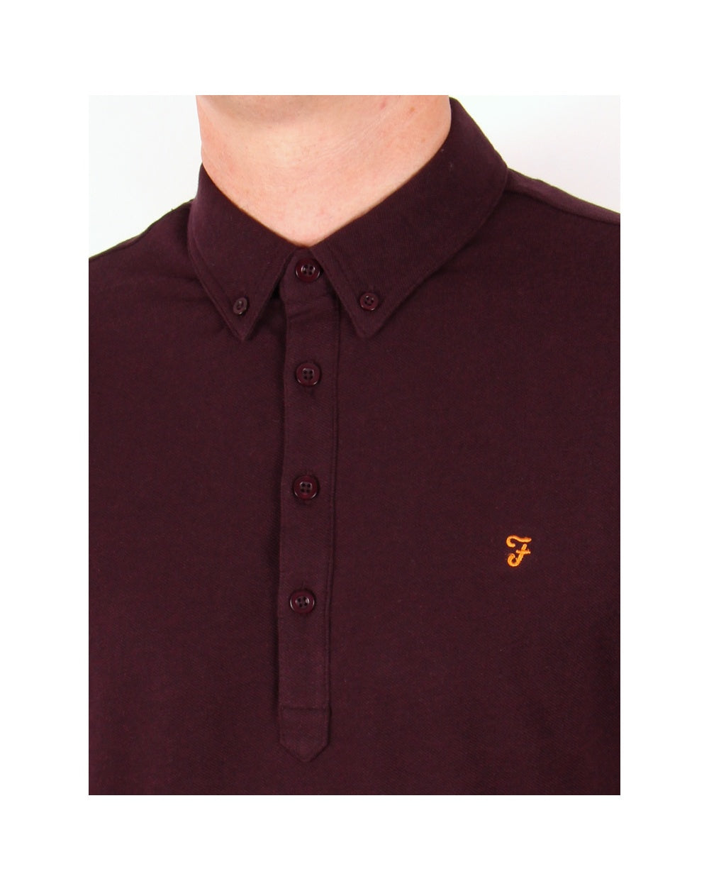 Farah – Merriweather – Poloshirt in Burgunderrot