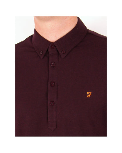 Farah – Merriweather – Poloshirt in Burgunderrot