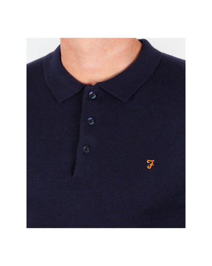 Farah Affery Strickpolohemd Marineblau