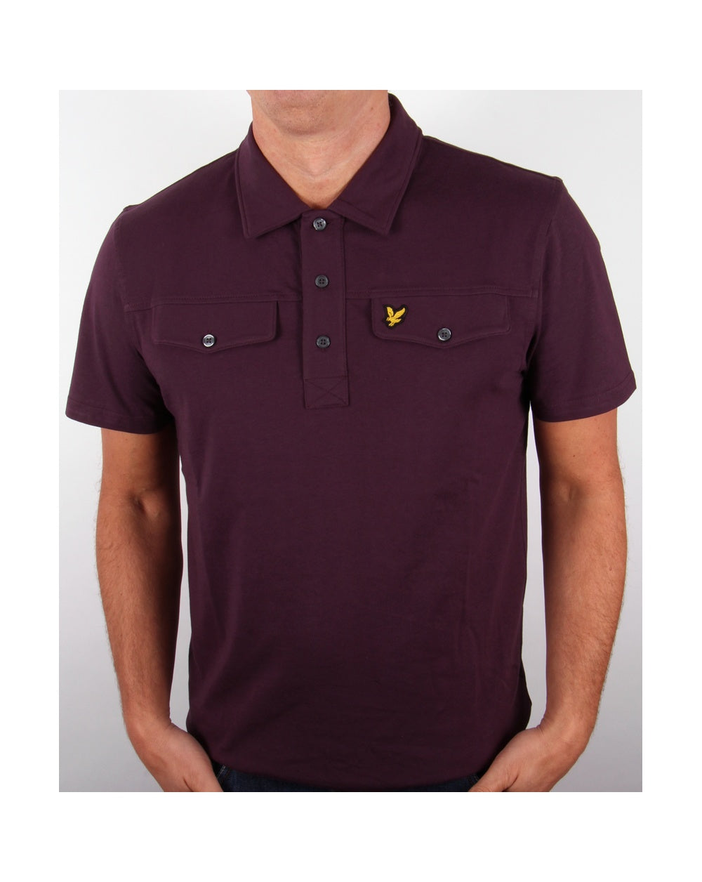 Lyle And Scott Mock Pocket S/s Poloshirt, dunkles Pflaumenblau