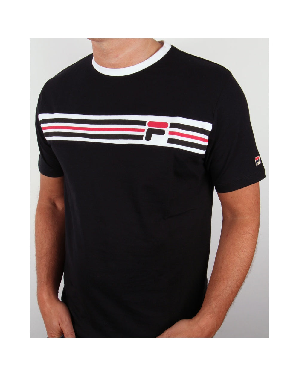 Fila Vintage Stirnband Streifen T-Shirt Schwarz