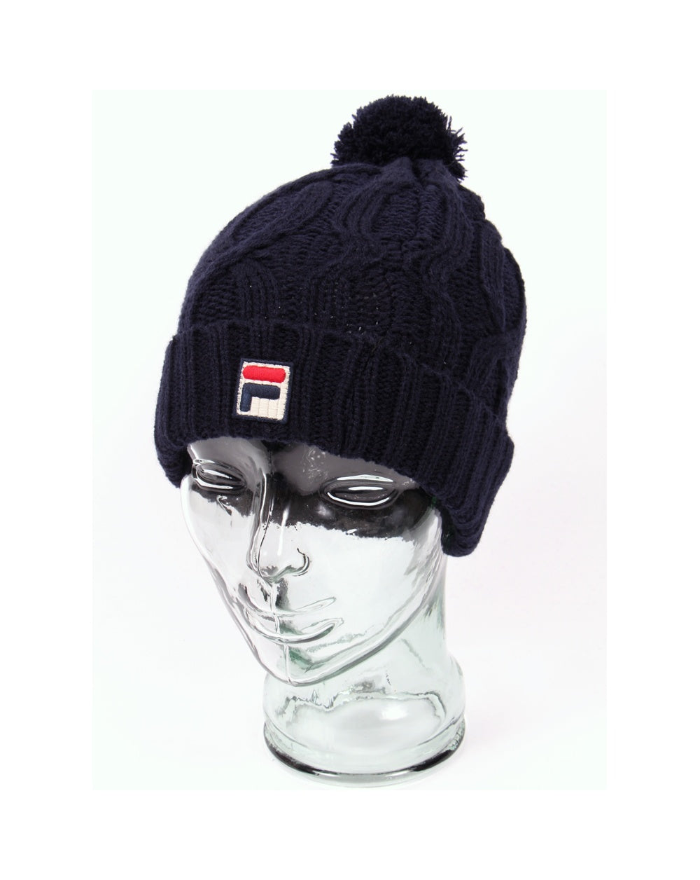 Fila Vintage Calapai gestrickte Ski-Bommelmütze, Marineblau