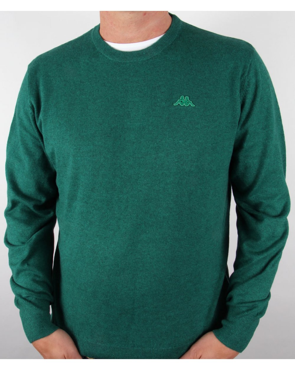 Robe Di Kappa Baumwoll-Kaschmir-Pullover mit Rundhalsausschnitt Dunkelgrün