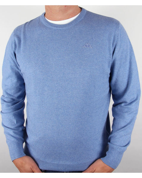 Robe Di Kappa Cotton Cashmere Crew Neck Jumper Mid Blue