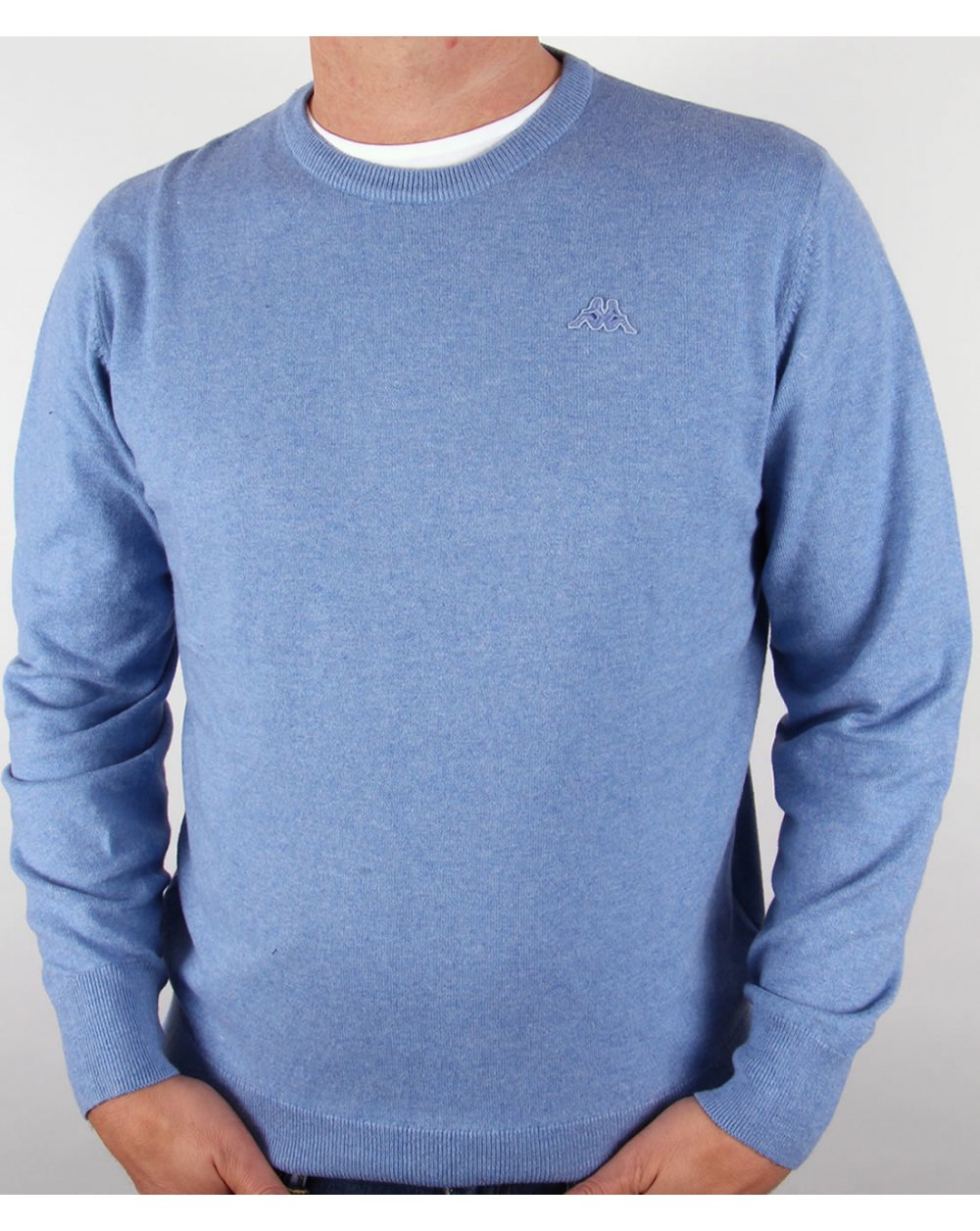 Robe Di Kappa – Rundhalspullover aus Baumwoll-Kaschmir in Mittelblau