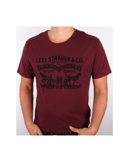 Levis Strauss &amp; Co – T-Shirt mit Logo in Burgunderrot
