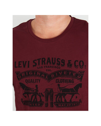 Levis Strauss &amp; Co – T-Shirt mit Logo in Burgunderrot