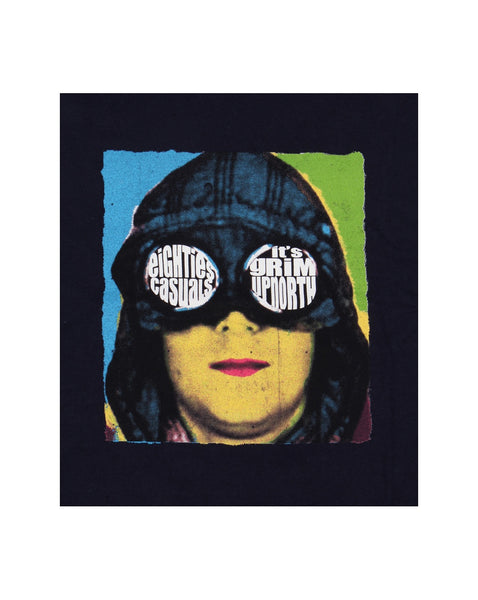 80s Casuals Grim Up North Mondays T-shirt Navy