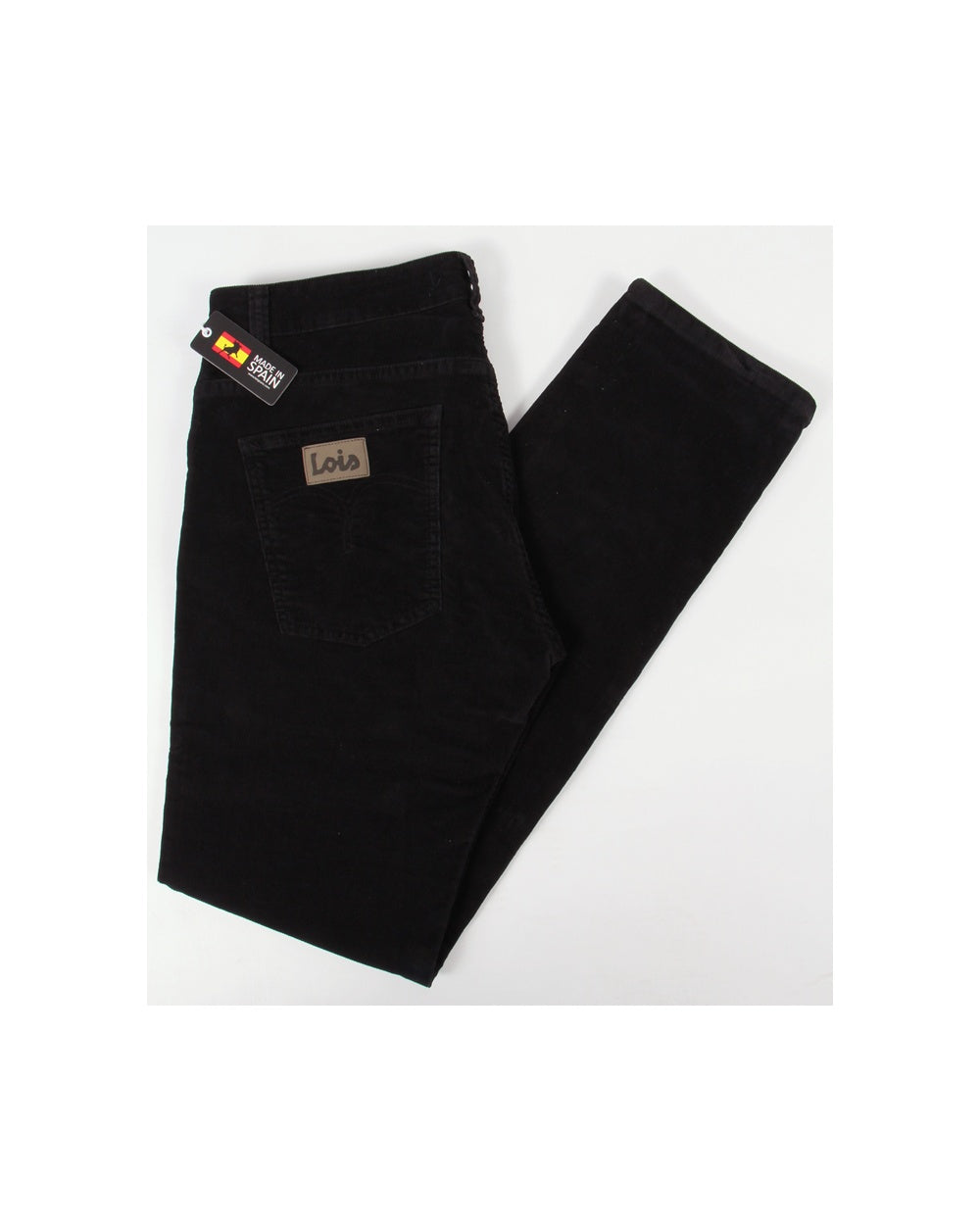 Lois Santiago – Regular Slim Taper Fit Cordhose in Schwarz