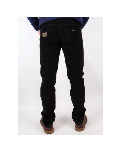 Lois Santiago – Regular Slim Taper Fit Cordhose in Schwarz
