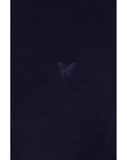 Lyle And Scott Strick-Poloshirt aus merzerisierter Baumwolle, langärmlig, Marineblau