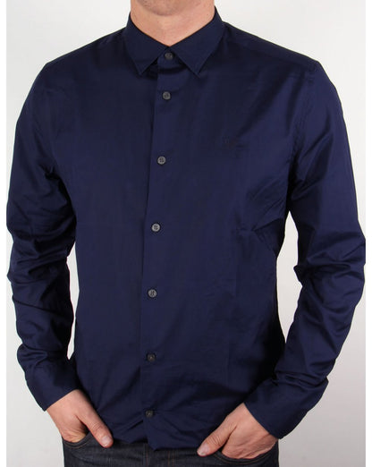 Lyle And Scott – Langärmliges Popeline-Hemd mit Tonal Badge, Marineblau